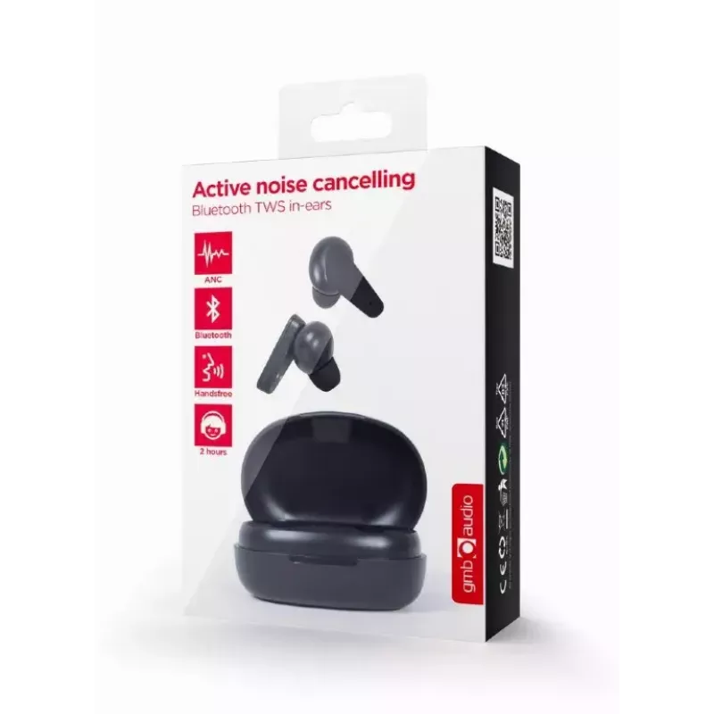 GEMBIRD langaton TWS In-Ear-headset Malmo ANC:llä - stereo - Bluetooth - musta
