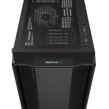 PC-kotelo DeepCool CC560 ARGB V2 Midi-Tower musta — ATX/Micro-ATX/Mini-ITX, karkaistu lasi, aRGB, tukee jopa 370 mm näytönohjainta
