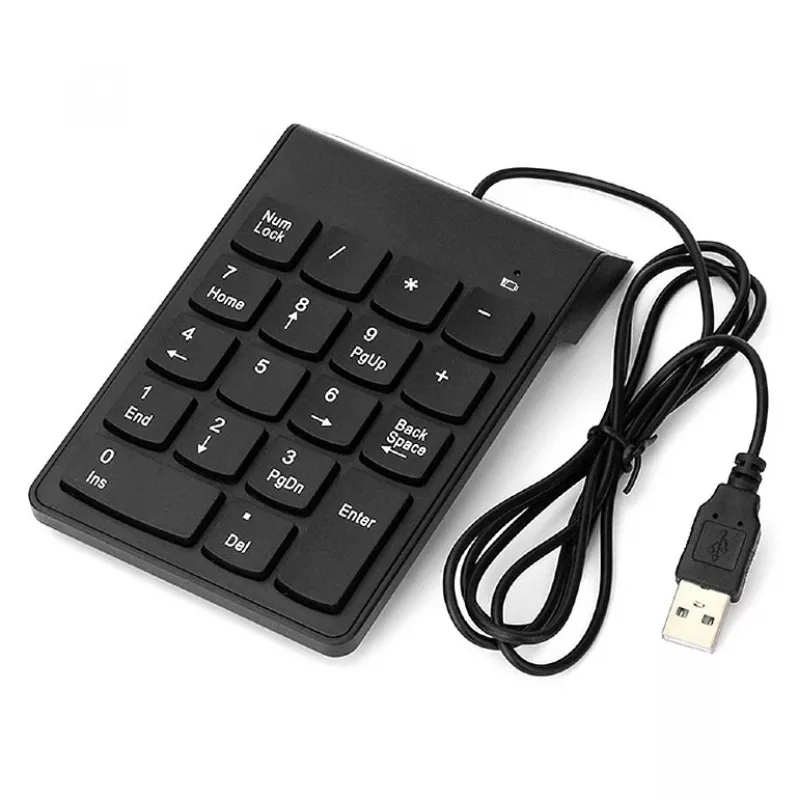 Numeerinen näppäimistö GEMBIRD KPD-U-03 USB 18 näppäintä Scissorswitch, 1,45 m kaapeli, musta