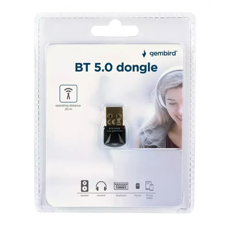 Bluetooth-verkkokortti Gembird BTD-MINI6 langaton USB-liitäntä