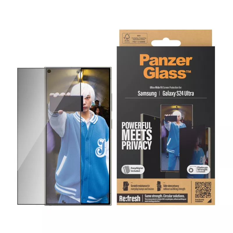 PanzerGlass ® Privacy Screen Protector Samsung Galaxy S24 Ultra | Ultra-Wide Fit EasyAlignerilla