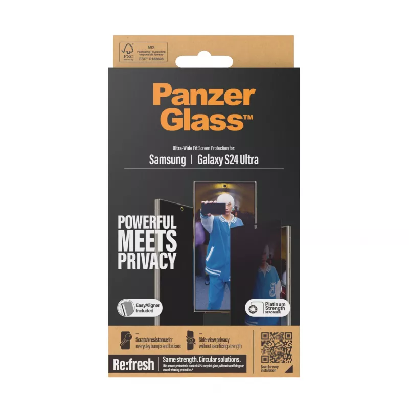 PanzerGlass ® Privacy Screen Protector Samsung Galaxy S24 Ultra | Ultra-Wide Fit EasyAlignerilla