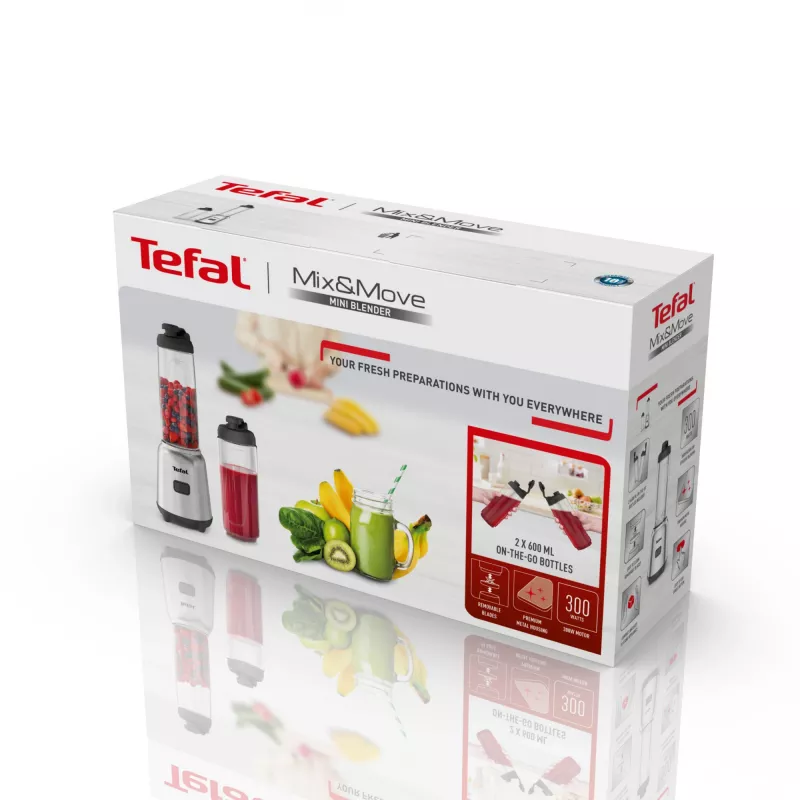 Tefal Mix&Move BL15FD 0,6 L pöytäblenderi 300 W ruostumaton teräs