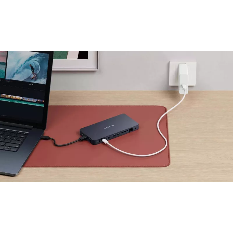 Targus HyperDrive Next johdollinen USB 3.2 Gen 2 (3.1 Gen 2) Type-C sininen
