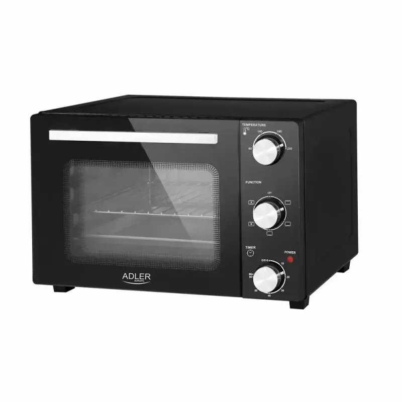 Sähköinen pöytäuuni Adler AD 6024 — kompakti, 22 l tilavuus, 1300 W, musta