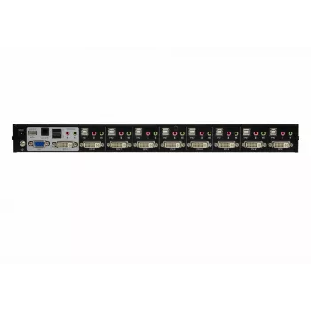 ATEN 8-porttinen USB DVI KVM-kytkin audiolla, 2048 x 1536 pikseliä, QXGA, 4,53 W, musta