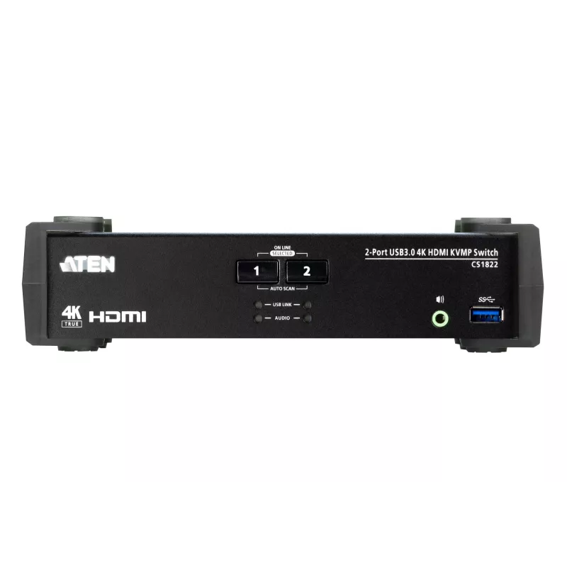 ATEN 2-porttinen USB 3.0 4K HDMI KVMP™-kytkin audiomikseritilalla