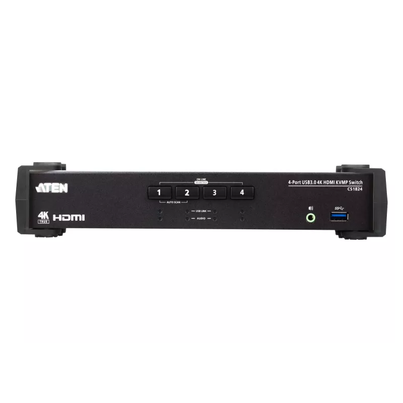 ATEN 4-porttinen USB 3.0 4K HDMI KVMP™-kytkin audiomikseritilalla