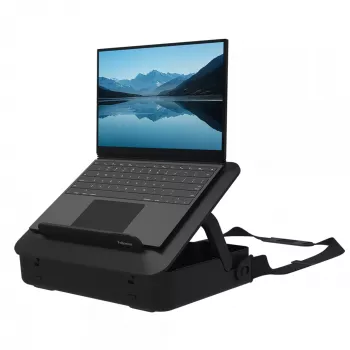 Fellowes kannettavan tietokoneen laukku integroidulla telineellä - Breyta lukittava laukku hybridityöhön & kannettaville enintään 14 tuumaa/4 kg - musta