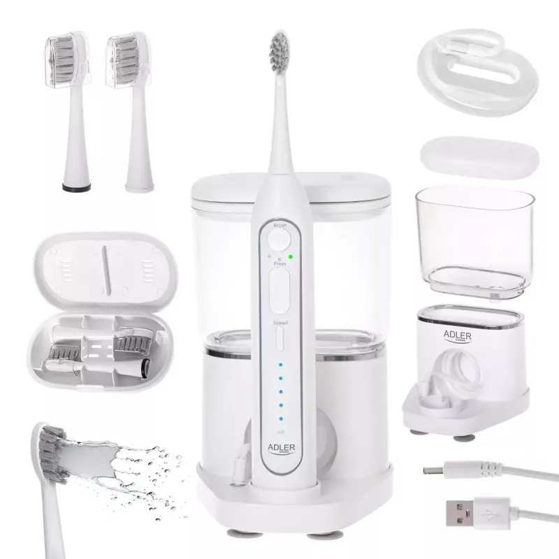 Hammasharja Adler 2-in-1 vesi-hammaslanka Sonic Brush AD 2180w