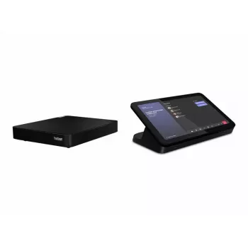Neuvotteluohjain Lenovo ThinkSmart 12QL0004MT Zoomille, kompakti musta laite kokousohjaukseen