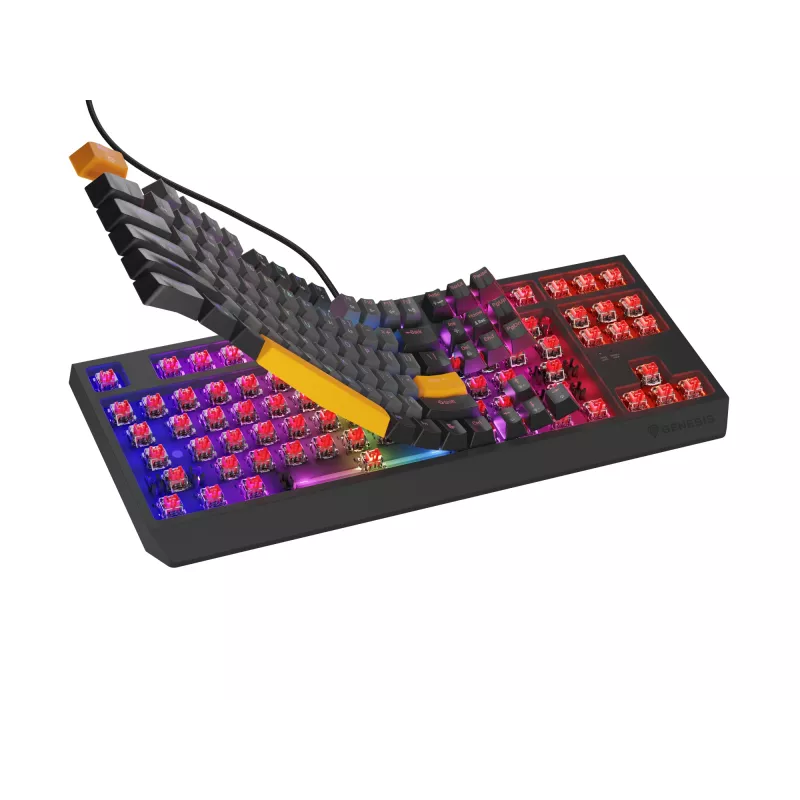 Genesis Thor 230 TKL langallinen mekaaninen pelinäppäimistö, US, Anchor Gray Negative, Outemu Red