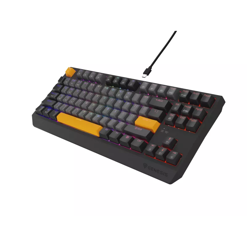 Genesis Thor 230 TKL langallinen mekaaninen pelinäppäimistö, US, Anchor Gray Negative, Outemu Red