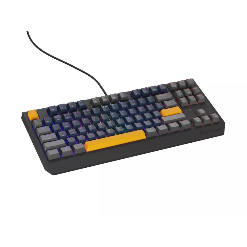 GENESIS THOR 230 TKL näppäimistö pelikäyttöön USB + RF langaton + Bluetooth QWERTY musta, sininen, harmaa, oranssi