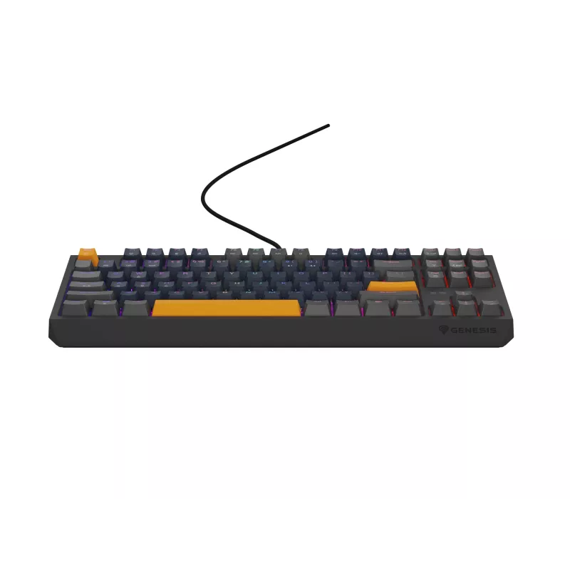 GENESIS THOR 230 TKL näppäimistö pelikäyttöön USB + RF langaton + Bluetooth QWERTY musta, sininen, harmaa, oranssi