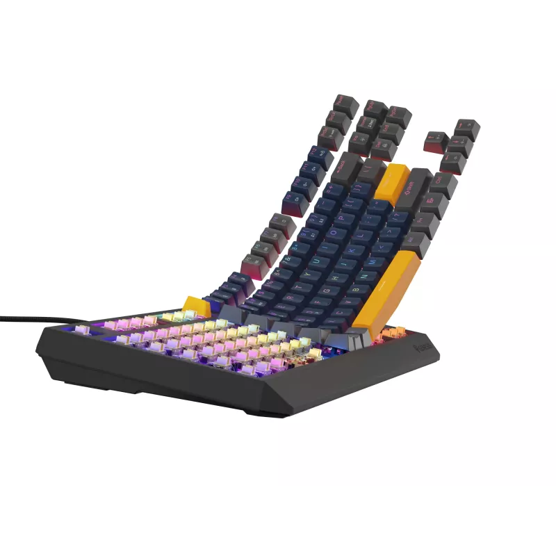 GENESIS THOR 230 TKL näppäimistö pelikäyttöön USB + RF langaton + Bluetooth QWERTY musta, sininen, harmaa, oranssi