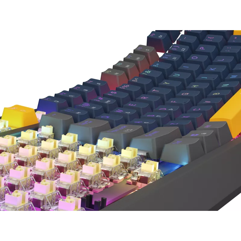 GENESIS THOR 230 TKL näppäimistö pelikäyttöön USB + RF langaton + Bluetooth QWERTY musta, sininen, harmaa, oranssi