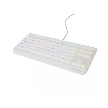 Genesis Thor 230 TKL langallinen mekaaninen pelinäppäimistö, US, valkoinen, Outemu Brown