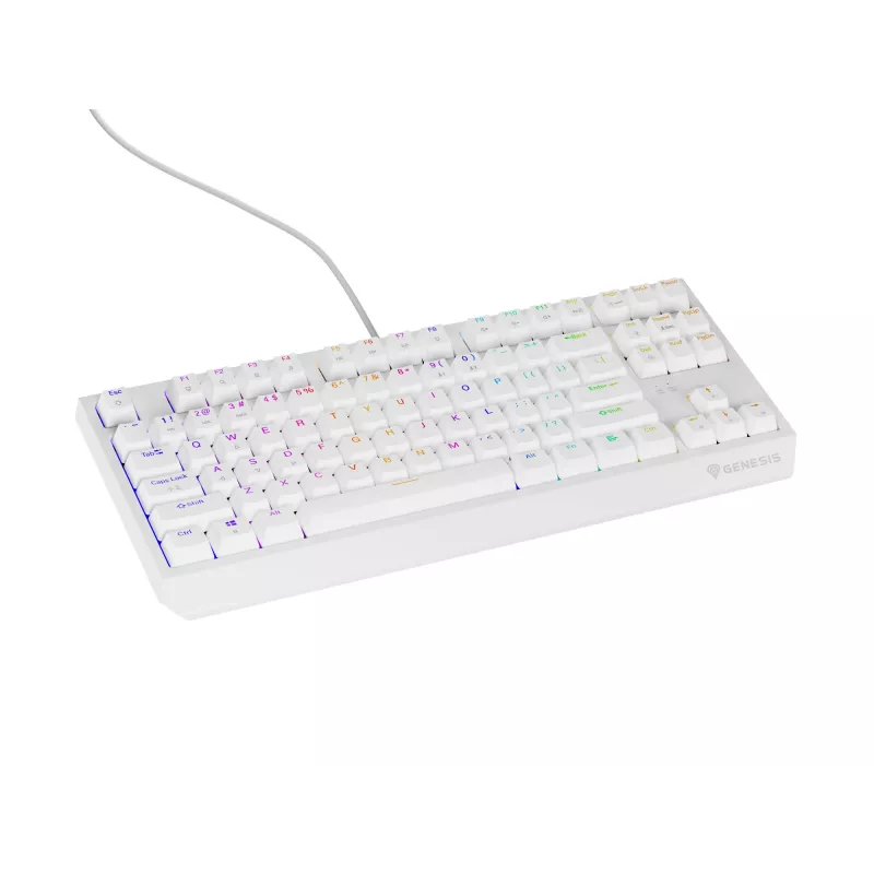 Genesis Thor 230 TKL langallinen mekaaninen pelinäppäimistö, US, valkoinen, Outemu Brown