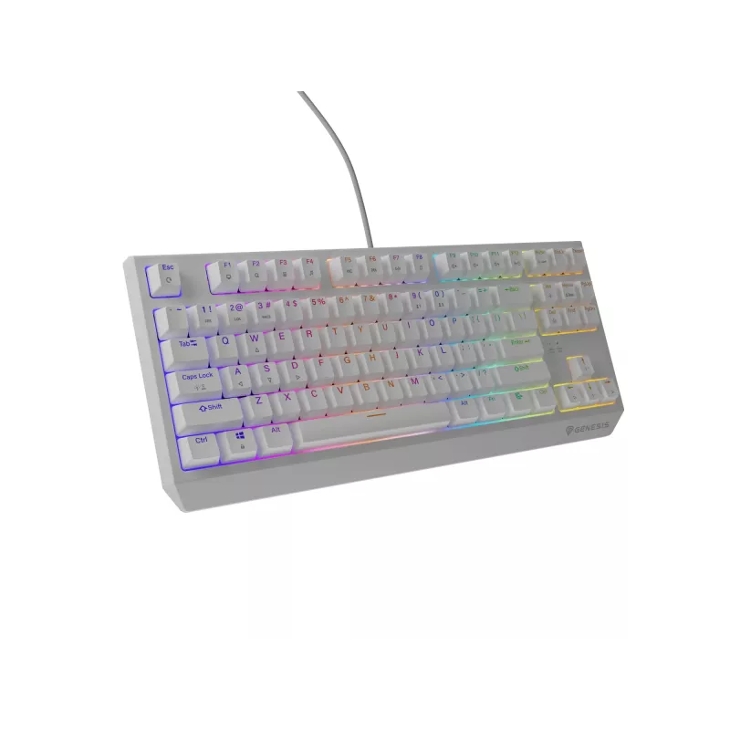 Genesis Thor 230 TKL langallinen mekaaninen pelinäppäimistö, US, valkoinen, Outemu Brown