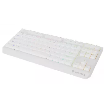 Tenkeyless-pelikäppäimistö GENESIS Thor 230 TKL — USB, RF Wireless, Bluetooth, QWERTY, valkoinen