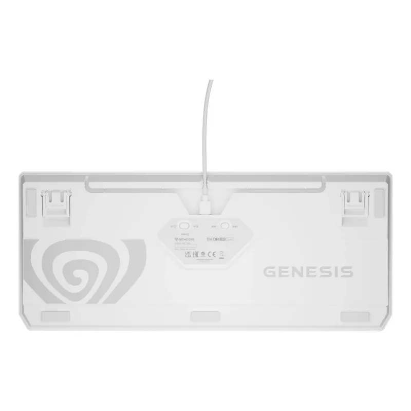 Tenkeyless-pelikäppäimistö GENESIS Thor 230 TKL — USB, RF Wireless, Bluetooth, QWERTY, valkoinen