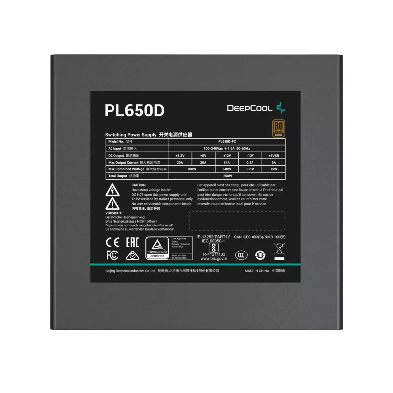 DEEPCOOL Pl650d virtalähde 650 W 20+4 pin ATX - musta