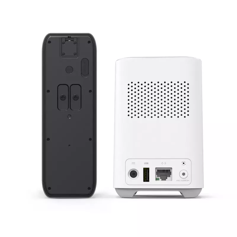 Eufy E8213 langaton videoovikello 2K HomeBasella, akkukäyttöinen, musta/valkoinen