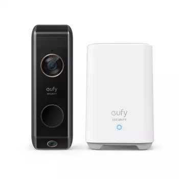 Eufy E8213 langaton videopuhelinovi 2K HomeBase-tukiasemalla, paristokäyttöinen, musta/valkoinen
