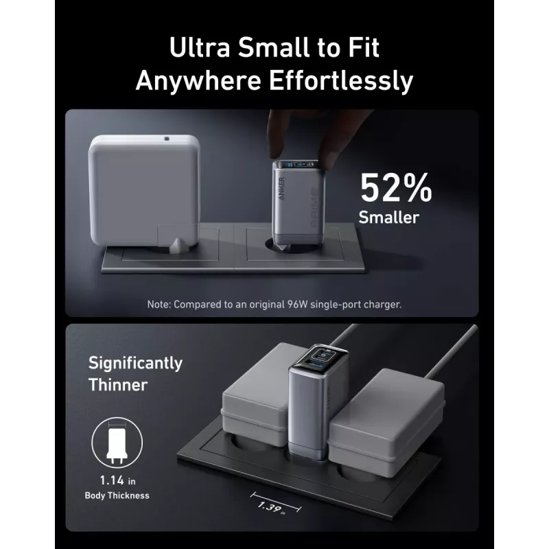 Mobiililaitelaturi Anker A2688341 yleislaturi musta AC sisäkäyttöön 110–240 V 1 USB 2.0 2 USB-C
