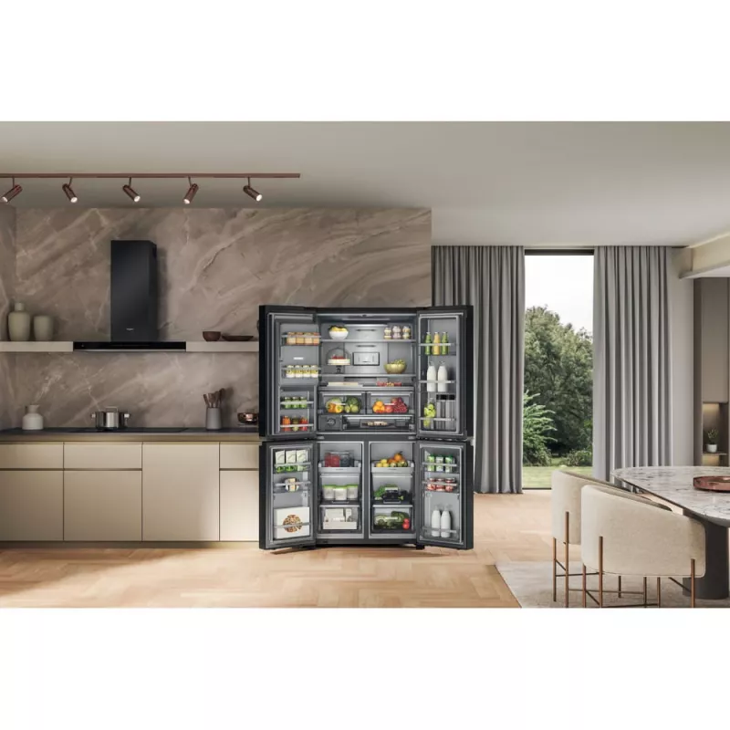 Whirlpool WQ9I FO2BX EF Side-by-Side-jääkaappi vapaasti seisova 592 L musta