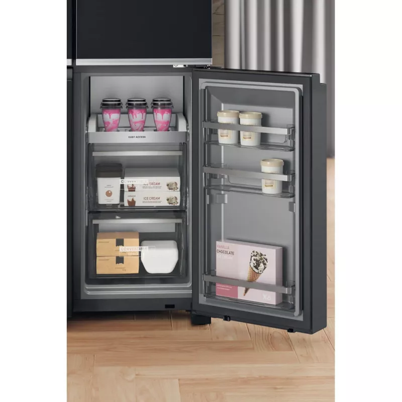 Whirlpool WQ9I FO2BX EF Side-by-Side-jääkaappi vapaasti seisova 592 L musta