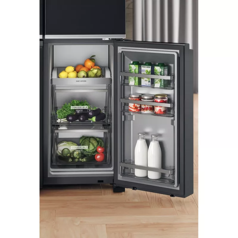 Whirlpool WQ9I FO2BX EF Side-by-Side-jääkaappi vapaasti seisova 592 L musta