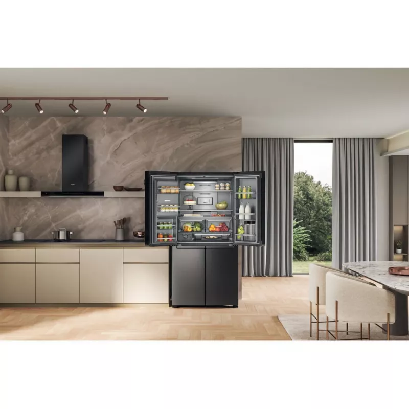 Whirlpool WQ9I FO2BX EF Side-by-Side-jääkaappi vapaasti seisova 592 L musta