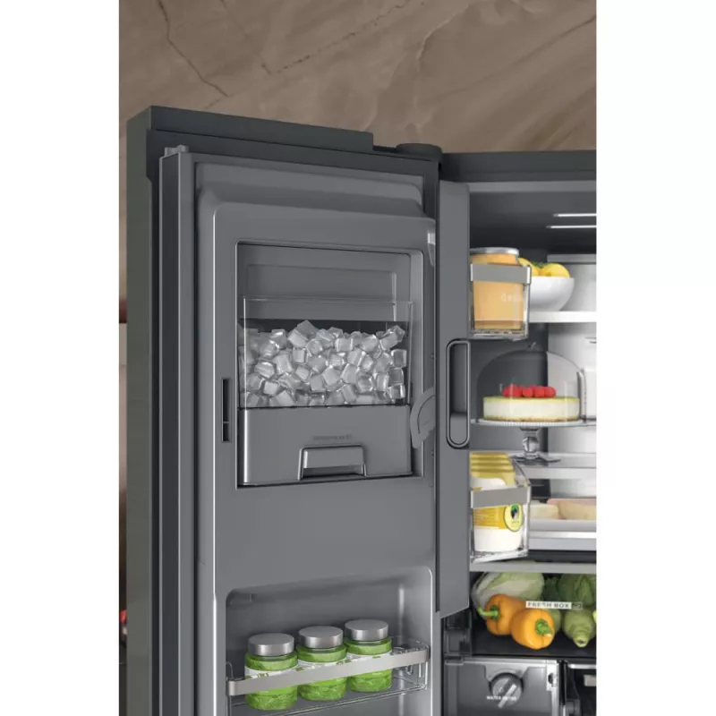 Whirlpool WQ9I FO2BX EF Side-by-Side-jääkaappi vapaasti seisova 592 L musta