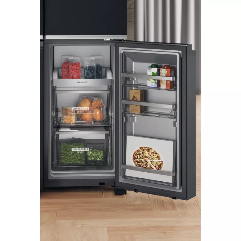 Whirlpool WQ9I FO2BX EF Side-by-Side-jääkaappi vapaasti seisova 592 L musta