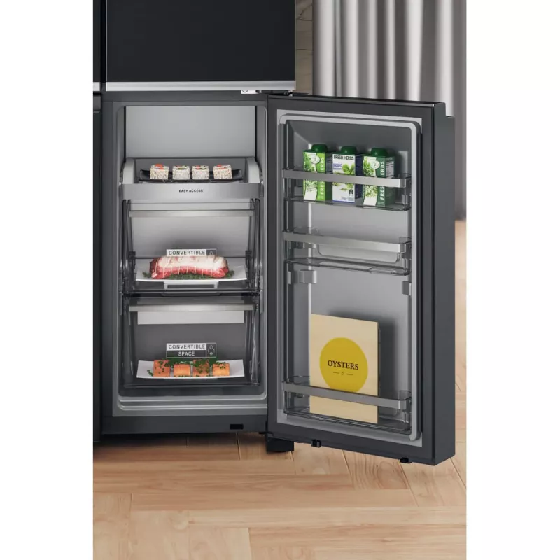 Whirlpool WQ9I FO2BX EF Side-by-Side-jääkaappi vapaasti seisova 592 L musta