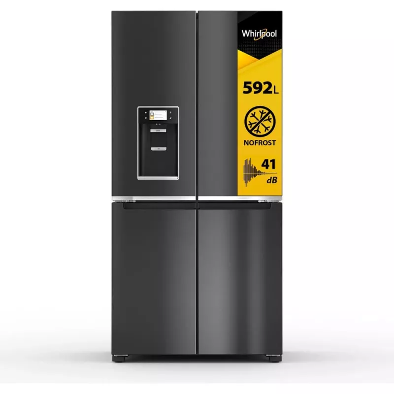 Whirlpool WQ9I FO2BX EF Side-by-Side-jääkaappi vapaasti seisova 592 L musta