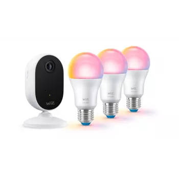 WiZ kodin valvonta-aloituspakkaus, älyvalaistussarja, Wi-Fi/Bluetooth, valkoinen, Wi-Fi 4 (802.11n), 802.11b, 802.11g, WPA2, WPA3, LED