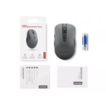 Molempikätinen langaton hiiri Lenovo WL310 Office – Bluetooth, optinen 1200 DPI, 6 painiketta, rulla, harmaa, paristokäyttöinen
