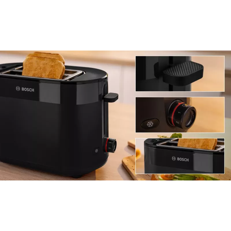 Bosch TAT2M123 leivänpaahdin 6 2 viipaletta 950 W musta