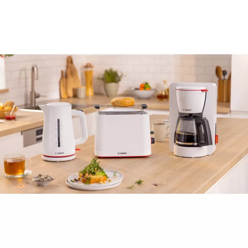 Bosch MyMoment TAT3M121 kompakti leivänpaahdin, 2 viipaleelle, 950 W, valkoinen