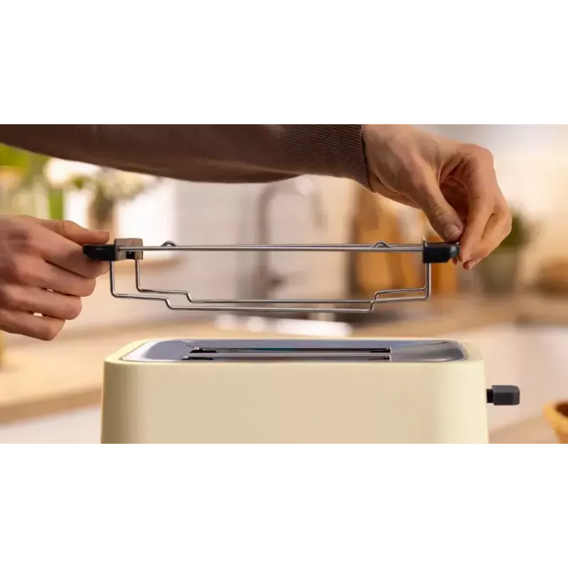 Leivänpaahdin Bosch Compact TAT3M127 – 2 viipaleen paikka beige muovirunko, kompakti muotoilu