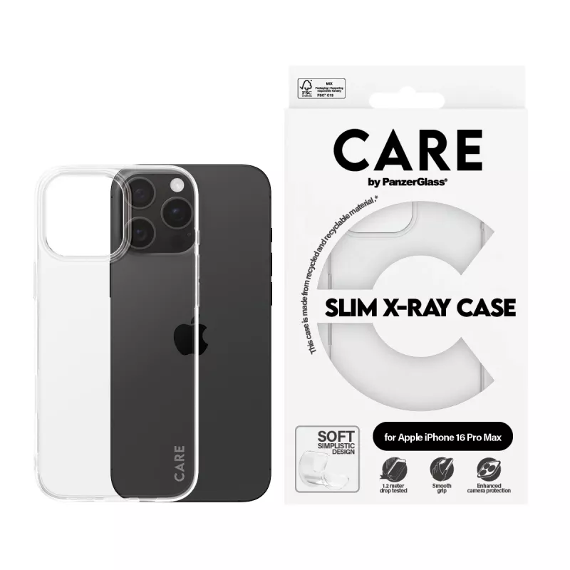 PanzerGlass CARE™ by ® X-Ray kotelo iPhone 16 Pro Max, kotelo, Apple, Apple - iPhone 16 Pro Max, läpinäkyvä