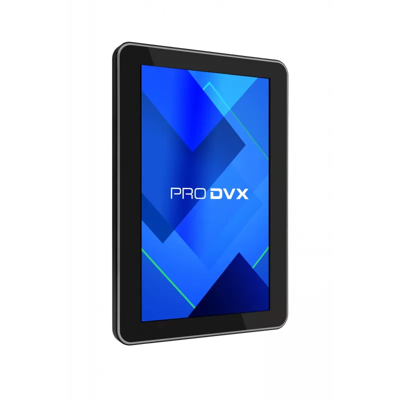 ProDVX APPC-10SLBe paneelitietokone, 25,6 cm (10,1 tuuman) kosketusnäyttö, 1280 x 800, 500 cd/m², 4 GB, Android 11 Google Mobile Services -palveluilla, VESA 75x75, musta