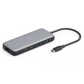 DIGITUS USB-C-telakointiasema, 7-porttinen - HDMI / 2x USB-A 3.2 Gen 2 / GbE / SD / MicroSD - 100W USB Power Delivery