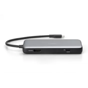 DIGITUS USB-C-telakointiasema, 7-porttinen - HDMI / 2x USB-A 3.2 Gen 2 / GbE / SD / MicroSD - 100W USB Power Delivery