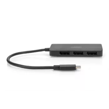 Digitus DS-45334 3-porttinen MST-videohubi, USB-C – 3x DisplayPort, musta