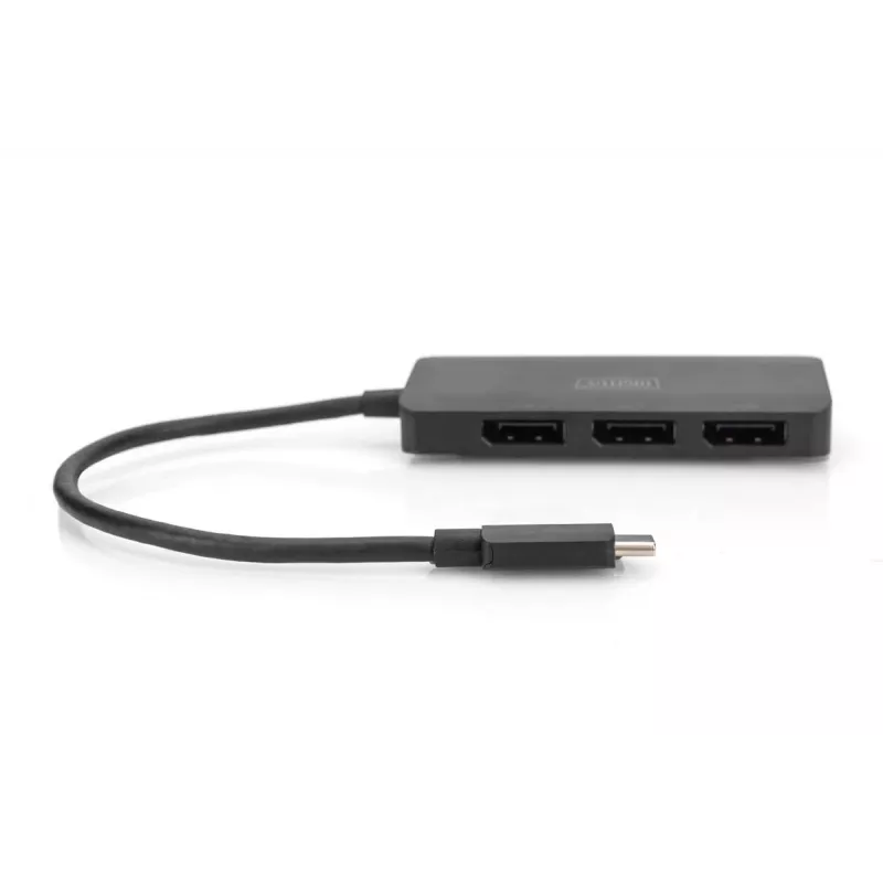 Digitus DS-45334 3-porttinen MST-videohubi, USB-C – 3x DisplayPort, musta