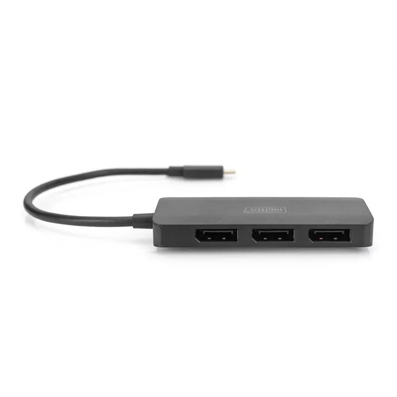 Digitus DS-45334 3-porttinen MST-videohubi, USB-C – 3x DisplayPort, musta